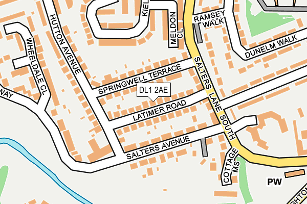DL1 2AE map - OS OpenMap – Local (Ordnance Survey)