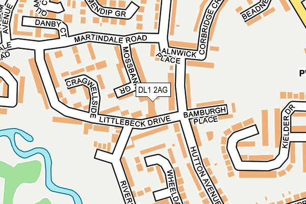 DL1 2AG map - OS OpenMap – Local (Ordnance Survey)