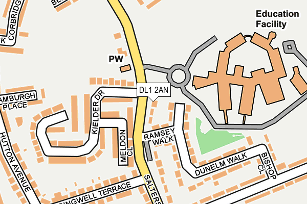 DL1 2AN map - OS OpenMap – Local (Ordnance Survey)