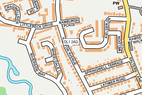 DL1 2AQ map - OS OpenMap – Local (Ordnance Survey)