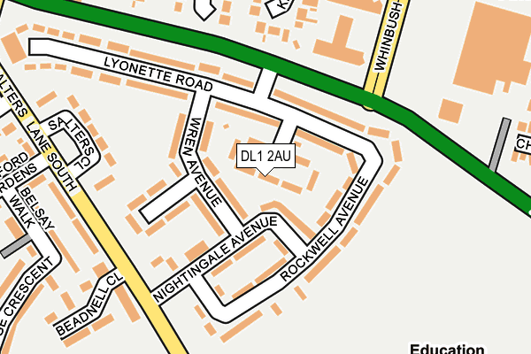 DL1 2AU map - OS OpenMap – Local (Ordnance Survey)