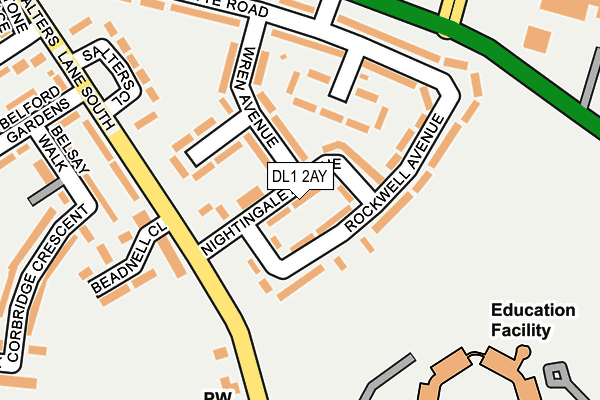 DL1 2AY map - OS OpenMap – Local (Ordnance Survey)