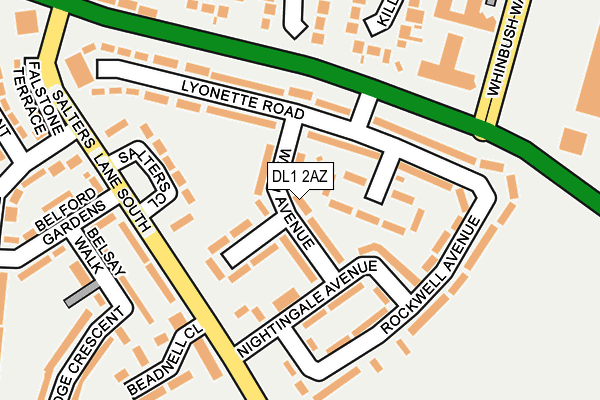 DL1 2AZ map - OS OpenMap – Local (Ordnance Survey)