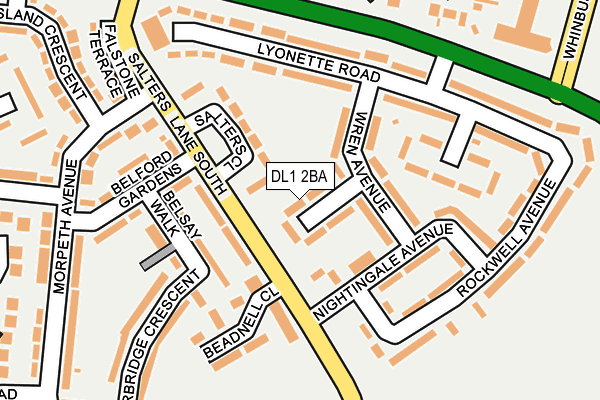 DL1 2BA map - OS OpenMap – Local (Ordnance Survey)