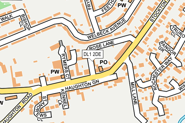 DL1 2DE map - OS OpenMap – Local (Ordnance Survey)