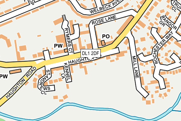 DL1 2DF map - OS OpenMap – Local (Ordnance Survey)