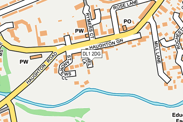 DL1 2DG map - OS OpenMap – Local (Ordnance Survey)