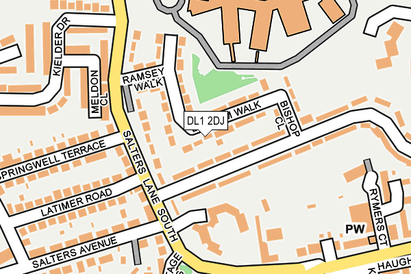 DL1 2DJ map - OS OpenMap – Local (Ordnance Survey)