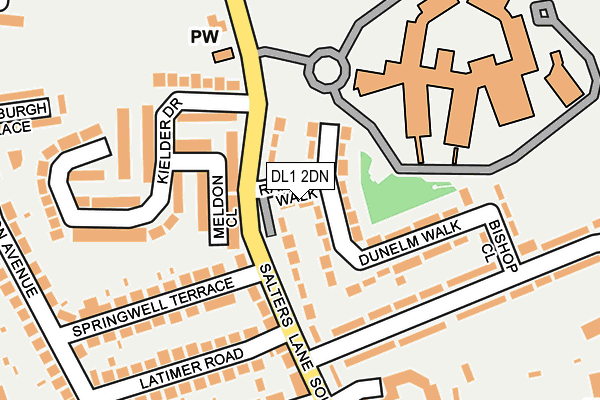 DL1 2DN map - OS OpenMap – Local (Ordnance Survey)