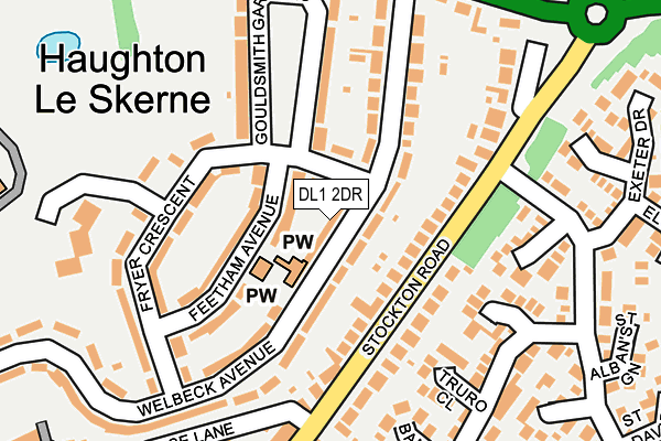 DL1 2DR map - OS OpenMap – Local (Ordnance Survey)