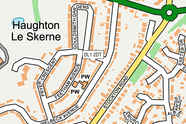 DL1 2DT map - OS OpenMap – Local (Ordnance Survey)