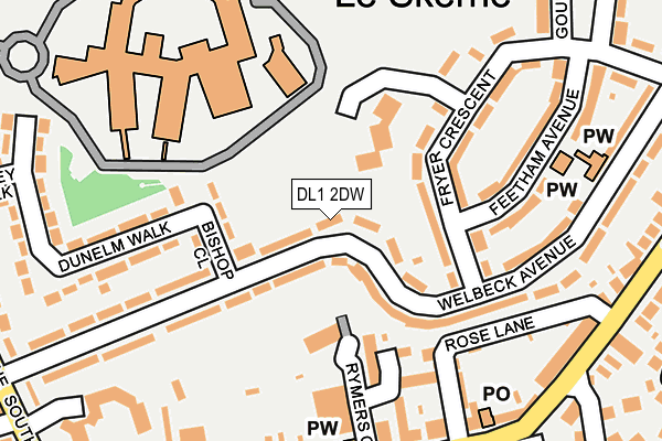 DL1 2DW map - OS OpenMap – Local (Ordnance Survey)