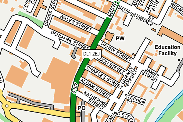 DL1 2EJ map - OS OpenMap – Local (Ordnance Survey)