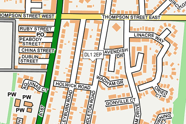 DL1 2EP map - OS OpenMap – Local (Ordnance Survey)