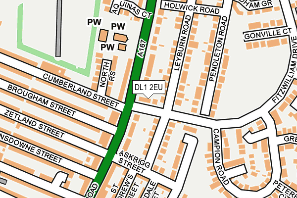 DL1 2EU map - OS OpenMap – Local (Ordnance Survey)