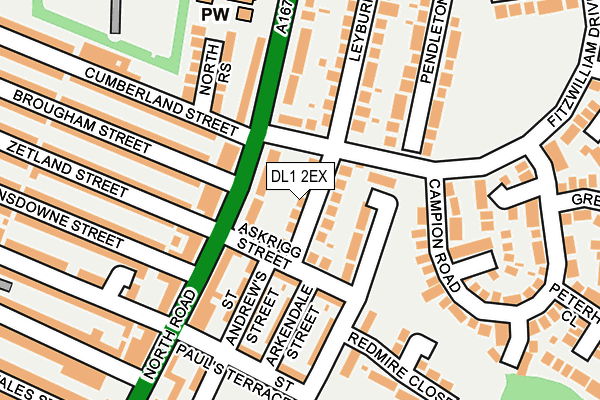 DL1 2EX map - OS OpenMap – Local (Ordnance Survey)