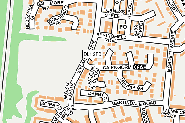 DL1 2FB map - OS OpenMap – Local (Ordnance Survey)