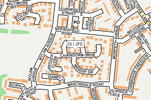 DL1 2FD map - OS OpenMap – Local (Ordnance Survey)