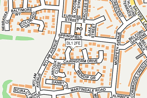 DL1 2FE map - OS OpenMap – Local (Ordnance Survey)