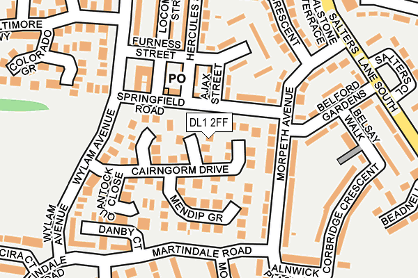 DL1 2FF map - OS OpenMap – Local (Ordnance Survey)
