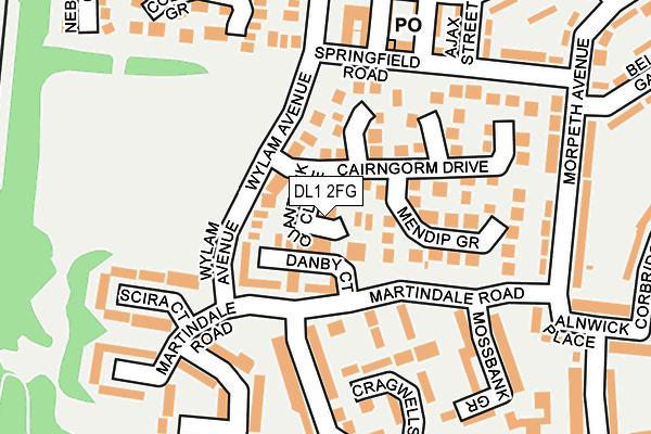 DL1 2FG map - OS OpenMap – Local (Ordnance Survey)
