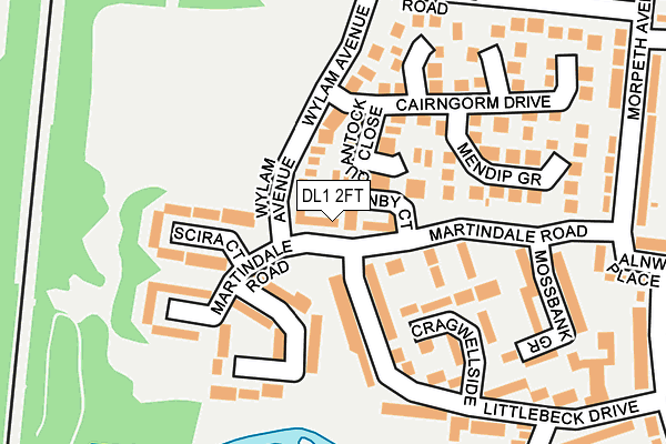 DL1 2FT map - OS OpenMap – Local (Ordnance Survey)