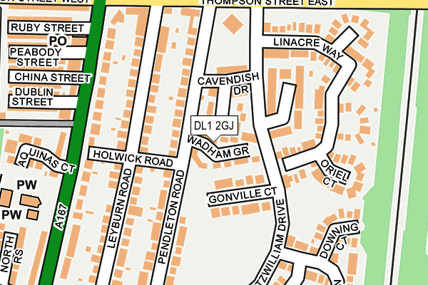 DL1 2GJ map - OS OpenMap – Local (Ordnance Survey)