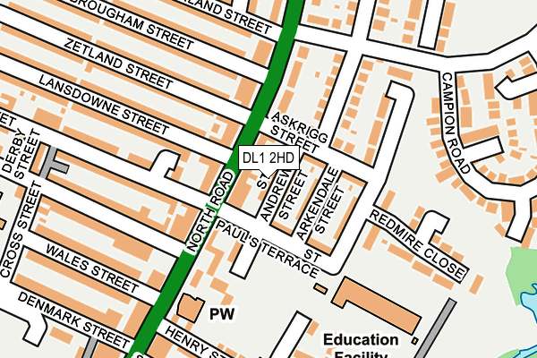 DL1 2HD map - OS OpenMap – Local (Ordnance Survey)