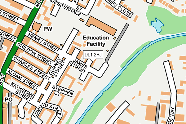 DL1 2HJ map - OS OpenMap – Local (Ordnance Survey)