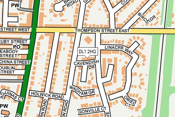 DL1 2HQ map - OS OpenMap – Local (Ordnance Survey)