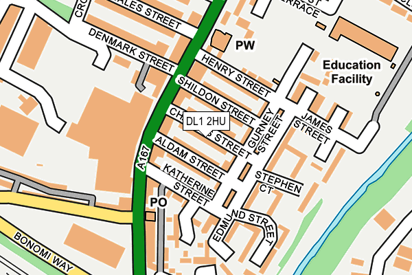 DL1 2HU map - OS OpenMap – Local (Ordnance Survey)
