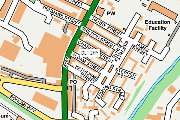 DL1 2HY map - OS OpenMap – Local (Ordnance Survey)