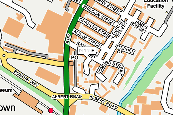 DL1 2JE map - OS OpenMap – Local (Ordnance Survey)