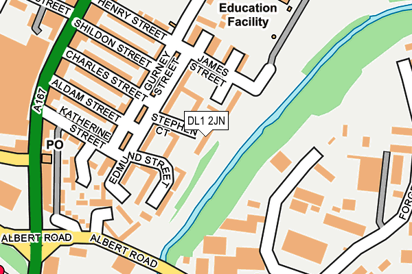 DL1 2JN map - OS OpenMap – Local (Ordnance Survey)