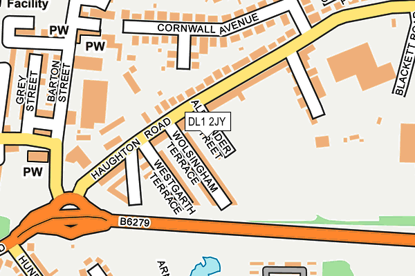 DL1 2JY map - OS OpenMap – Local (Ordnance Survey)