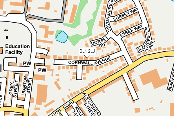 DL1 2LJ map - OS OpenMap – Local (Ordnance Survey)