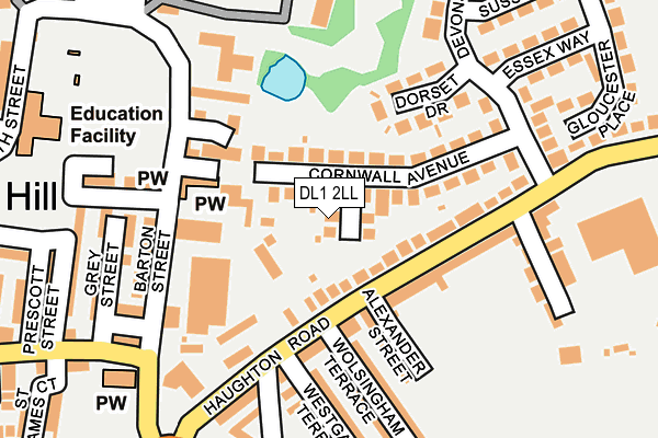 DL1 2LL map - OS OpenMap – Local (Ordnance Survey)