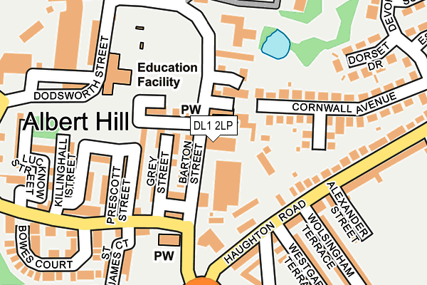 DL1 2LP map - OS OpenMap – Local (Ordnance Survey)