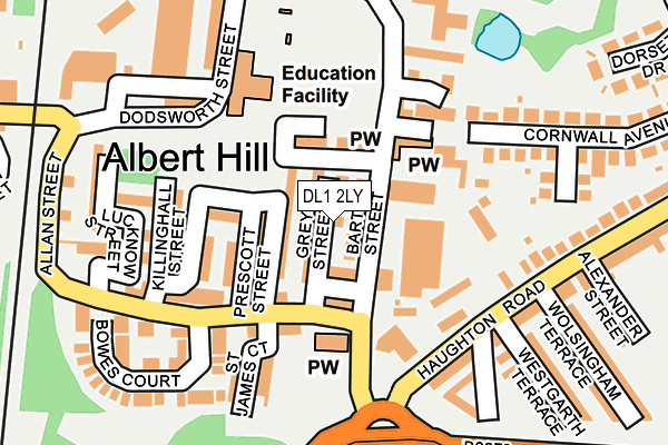 DL1 2LY map - OS OpenMap – Local (Ordnance Survey)