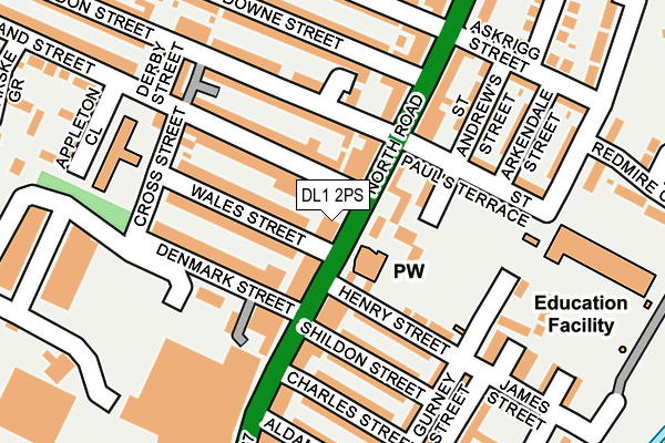 DL1 2PS map - OS OpenMap – Local (Ordnance Survey)