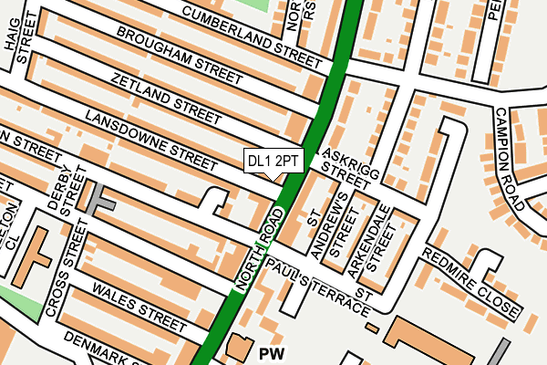 DL1 2PT map - OS OpenMap – Local (Ordnance Survey)