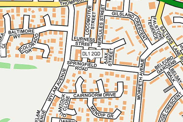 DL1 2QD map - OS OpenMap – Local (Ordnance Survey)