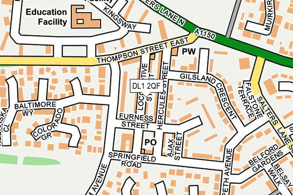 DL1 2QF map - OS OpenMap – Local (Ordnance Survey)