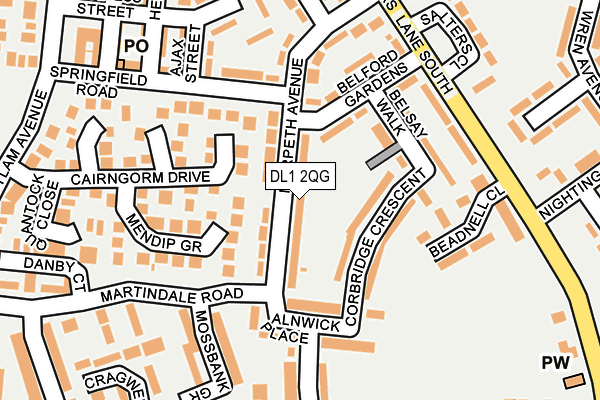 DL1 2QG map - OS OpenMap – Local (Ordnance Survey)