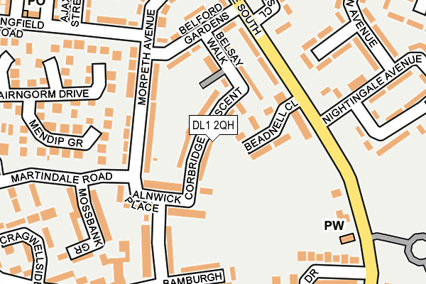 DL1 2QH map - OS OpenMap – Local (Ordnance Survey)