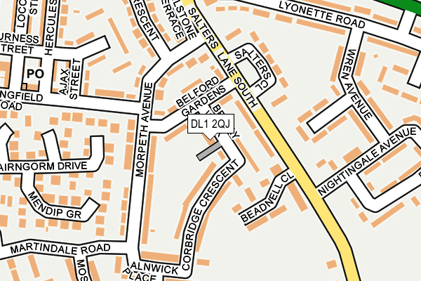 DL1 2QJ map - OS OpenMap – Local (Ordnance Survey)