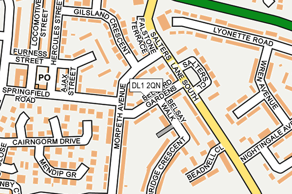 DL1 2QN map - OS OpenMap – Local (Ordnance Survey)