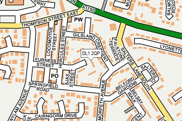 DL1 2QP map - OS OpenMap – Local (Ordnance Survey)