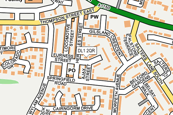 DL1 2QR map - OS OpenMap – Local (Ordnance Survey)