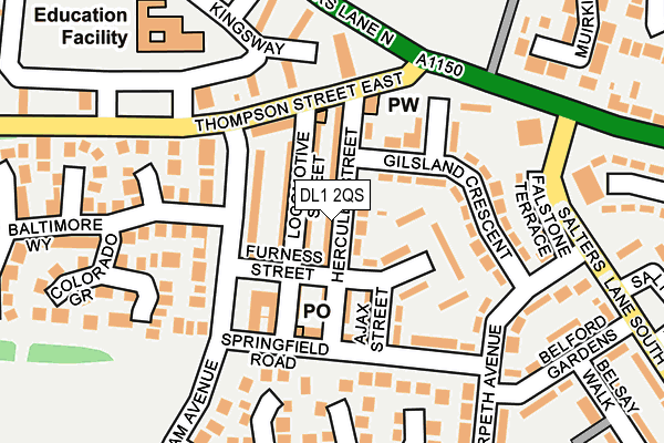 DL1 2QS map - OS OpenMap – Local (Ordnance Survey)